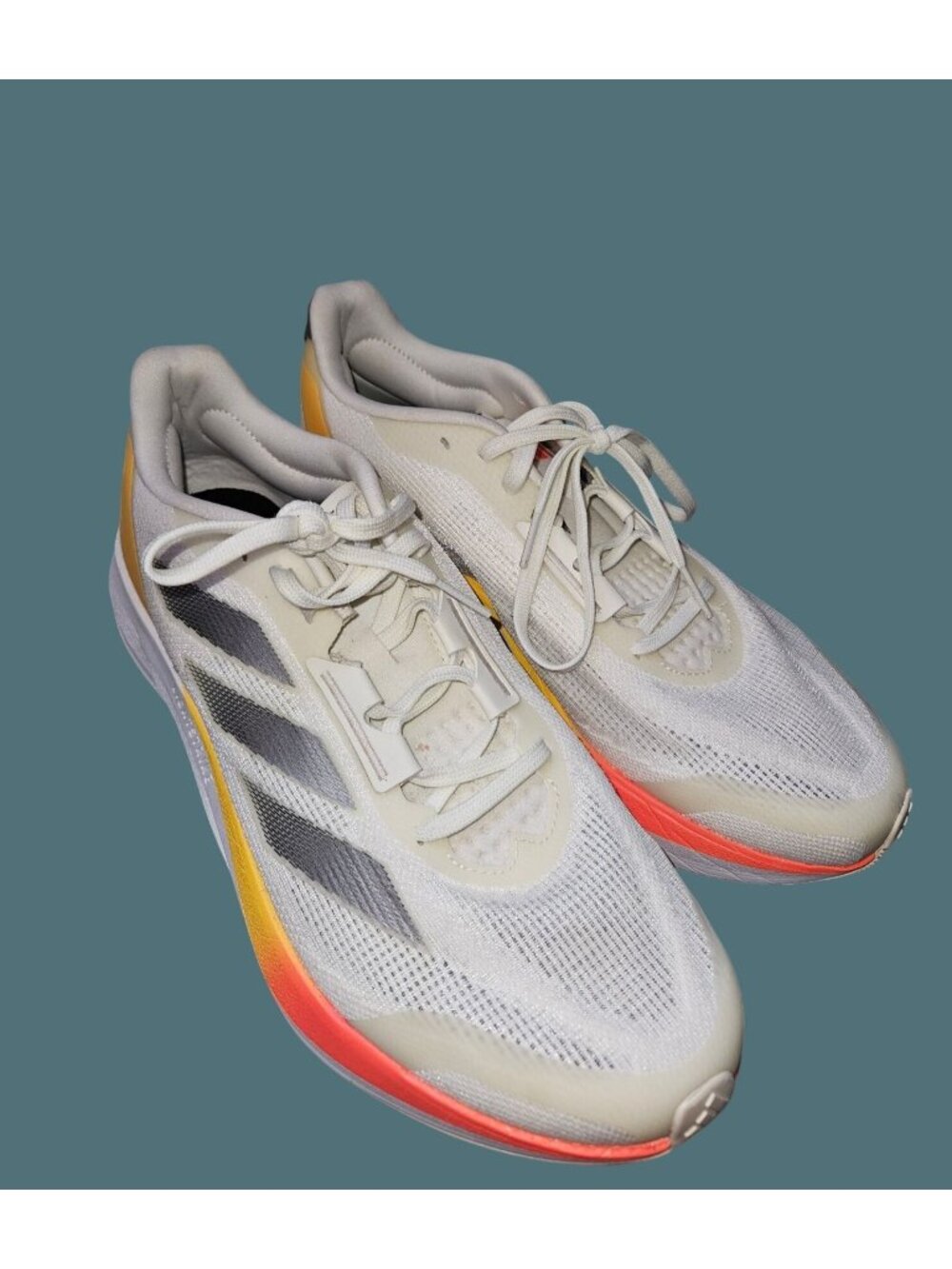 Adidas Duramo Speed Ivory/Iron Metallic/Spark Running Sneakers Women 10.5 - Picture 4 of 10
